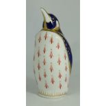 Royal Crown Derby paperweight Penguin, with gold stopper, boxed