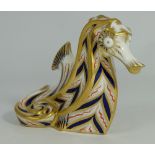 Royal Crown Derby paperweight,Seahorse with gold stopper (boxed)