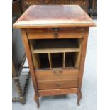 Panel sided record cabinet with sliding door to front