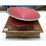 Pathe Diaphram model gramophone complete with red carded horn