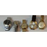 A collection of vintage wristwatches to include Keora Super, Montine ,Baume, Seiko and Avia (5)