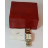 Klaus Kobec two tone stainless steel gents quartz wristwatch in original box