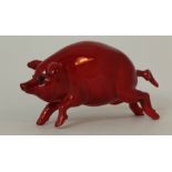 Bernard Moore flambe model of a running pig, height 3.5cm. length 9cm  (tail & leg restored)