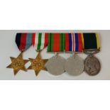 A group of first world war medals awarded to PTE T Owens R.A.S.C to include Italy Star, 1939-1945
