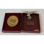 German brass Army badge in LDO box and nickel Luftwaffe badge  (2)