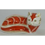 Royal Crown Derby paperweight Red Fox, gold stopper, boxed