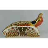 Royal Crown Derby paperweight Harrods Pheasant limited edition of 300 with gold stopper, boxed