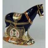Royal Crown Derby paperweight Shirehorse , limited edition for Sinclairs with gold stopper, boxed