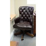 Vintage Leather office chair on revolving base