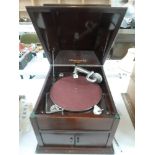 Mahogany Aeolian Vocalion table top gramophone