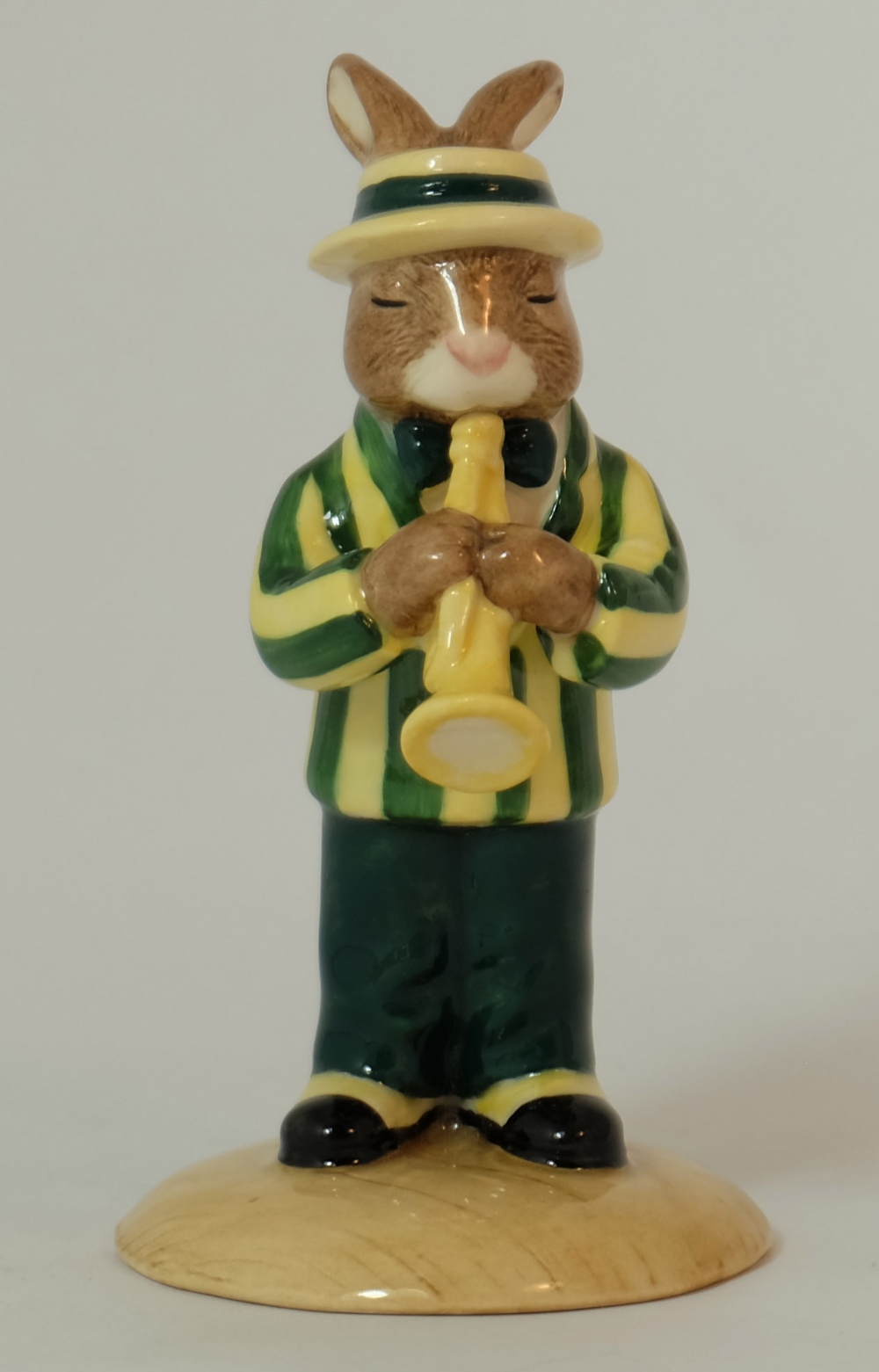 Royal Doulton Bunnkins Jaz Band figure Trumpet Player DB210-A, limited edition of 100 Yellow and