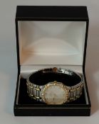 Concord 18ct gold & stainless steel gents quartz wristwatch, diamond bezel