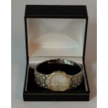 Concord 18ct gold & stainless steel gents quartz wristwatch, diamond bezel