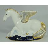 Royal Crown Derby paperweight of a pegasus goviers exclusive limited edition with gold stopper