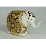 Royal Crown Derby paperweight Yorkshire Rose Elephant, limited edition for Peter Jones, gold