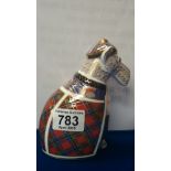 Royal Crown Derby paperweight Scottish Terrier, Limited edition for Sinclairs with gold stopper,