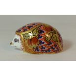 Royal Crown Derby paperweight Orchard Hedghog, gold stopper, boxed