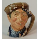 Royal Doulton rare small character jug pearly boy, blue version with opaque buttons