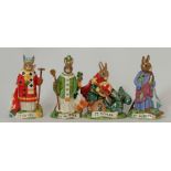 Royal Doulton Bunnykins St George DB398, St David DB400, St Patrick DB397 and St Andrew DB399  (4)