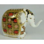 Royal Crown Derby paperweight small Elephant, limited edition for Gumps, gold stopper