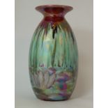 Anita Harris Studio Pottery Lustre vase with Water Lily design height 20cm
