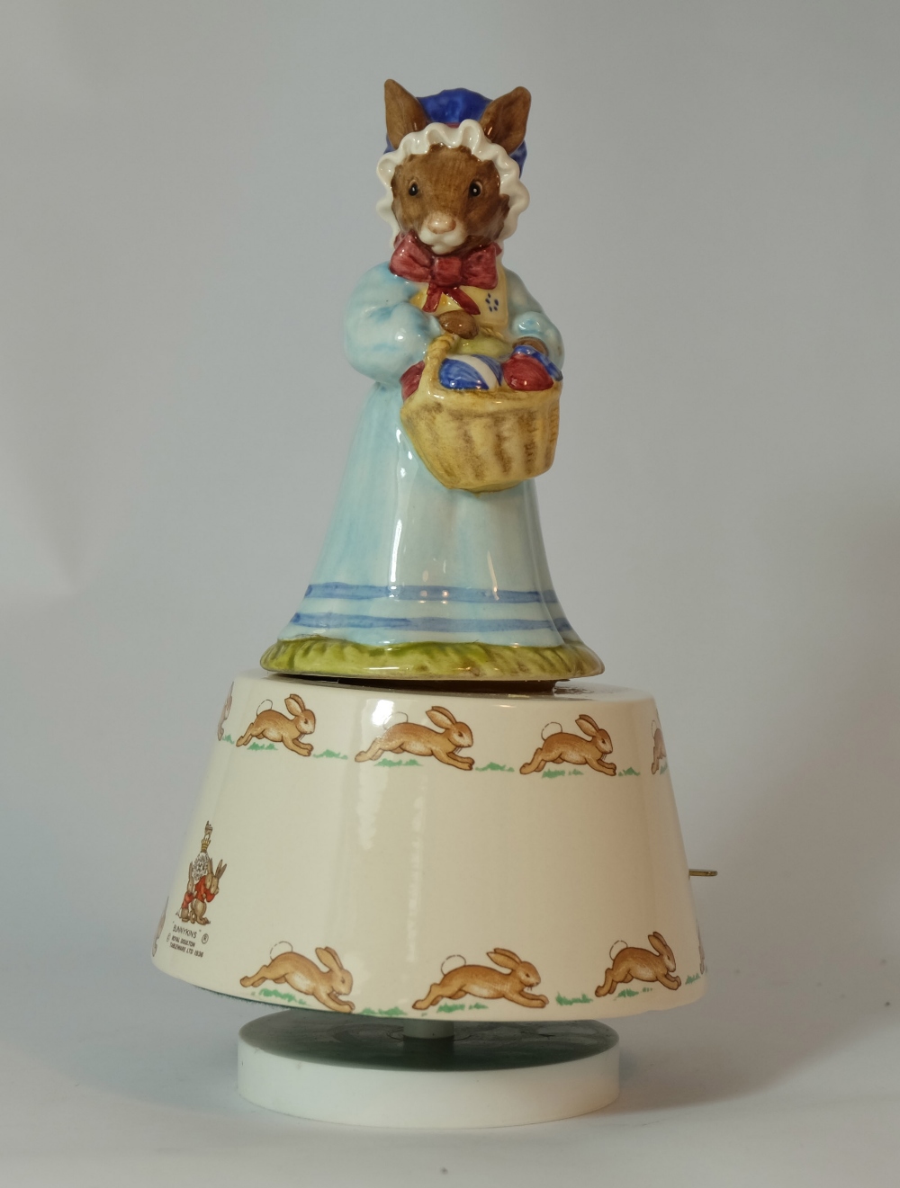 Royal Doulton musical figure Mrs Bunnykins playing The Easter parade