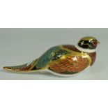 Royal Crown Derby paperweight,Woodland Pheasant gold stopper