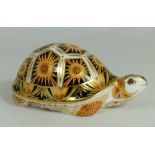 Royal Crown Derby paperweight Madagascan Tortoise, gold stopper, boxed