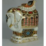 Royal Crown Derby paperweight large Elephant, with gold stopper, boxed