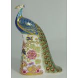 Royal Crown Derby of a derby peacock exclusive to the visitors centre with a gold stopper limited