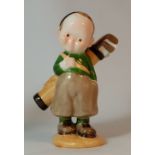 Shelley Mable Lucie Atwell figure The Golfer, height 16cm  (black seconds mark to base)