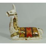 Royal Crown Derby paperweight of a llama collectors gild piece gold stopper (boxed)