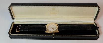 Baume & Mercier 18ct gents wristwatch , mechanical with seconds dial & leather strap