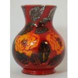 Anita Harris Studio Pottery vase with Rose Design height 14cm