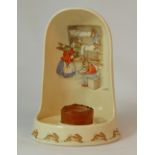 Royal Doulton rare early Bunnykins candlholder decorated with bunkbeds scene and signed by Barbara