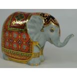 Royal Crown Derby paperweight Indian Elephant, a liimited edition for Mullberry Hall with gold