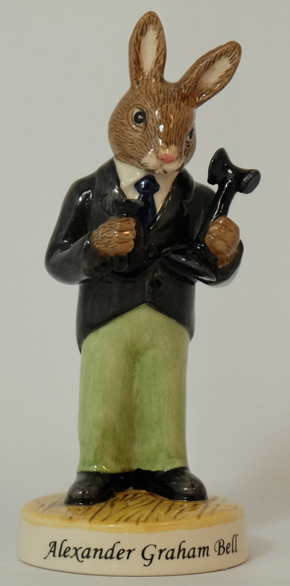 Royal Doulton Bunnykins figure Alexander Graham Bell DB436, UK limited edition from the Inventors