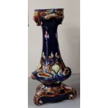 Pottery Art Nouveau style jardiniere stand , height 71cm  (chipped)
