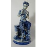 Peggy Davies Ceramics figure of Pan in Rare Blue Colourway