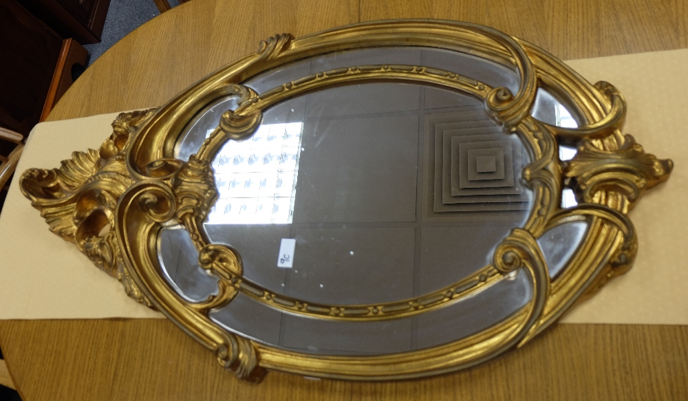 Reproduction rococo mirror in gold 104 x 60cm