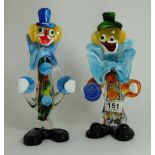 Murano glass clown figure and similar one,