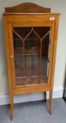 Reproduction Inlaid glass fronted display cabinet