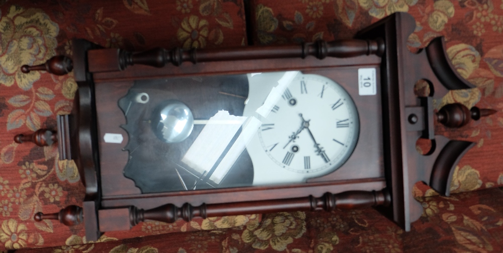 Reproduction mahogany wall clock