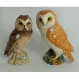 Beswick large Barn Owl 1046 and Short Eared Owl decanter  (2)