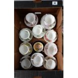 A collection of Royal Albert cups & saucers in the Blossom Time series and four seasons  (25)