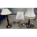 3 various lamp bases with shades (3)