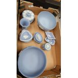 A collection of wedgwood jasperware to include, large footed bowl, large bowl,