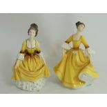 Royal Doulton figures Stephanie HN2807 and Coralie HN2307  (2)