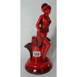 Peggy Davies Ceramic Ruby Fusion figure of a promiscuous lady