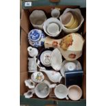 A collection of pottery to include Royal Worcester Palissy large octagonal bowl,